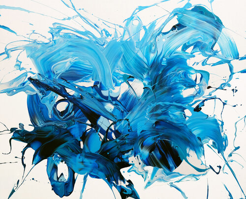 Blue Expressions III by Behshad Arjomandi, Painting for Sale on Select