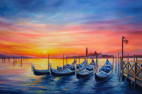 Venice Sunset by Behshad Arjomandi, Painting for Sale on Select