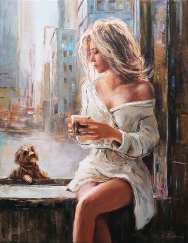 Morning Silence in the City by Behshad Arjomandi, Painting for Sale on Select