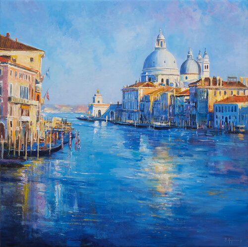 Magical Grand Canal, Venice by Behshad Arjomandi, Painting for Sale on Select