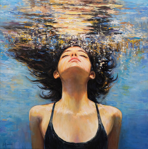 Underwater Dream Serenity by Behshad Arjomandi, Painting for Sale on Select