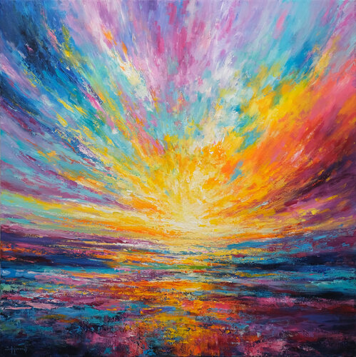 Radiant Seascape by Behshad Arjomandi, Painting for Sale on Select