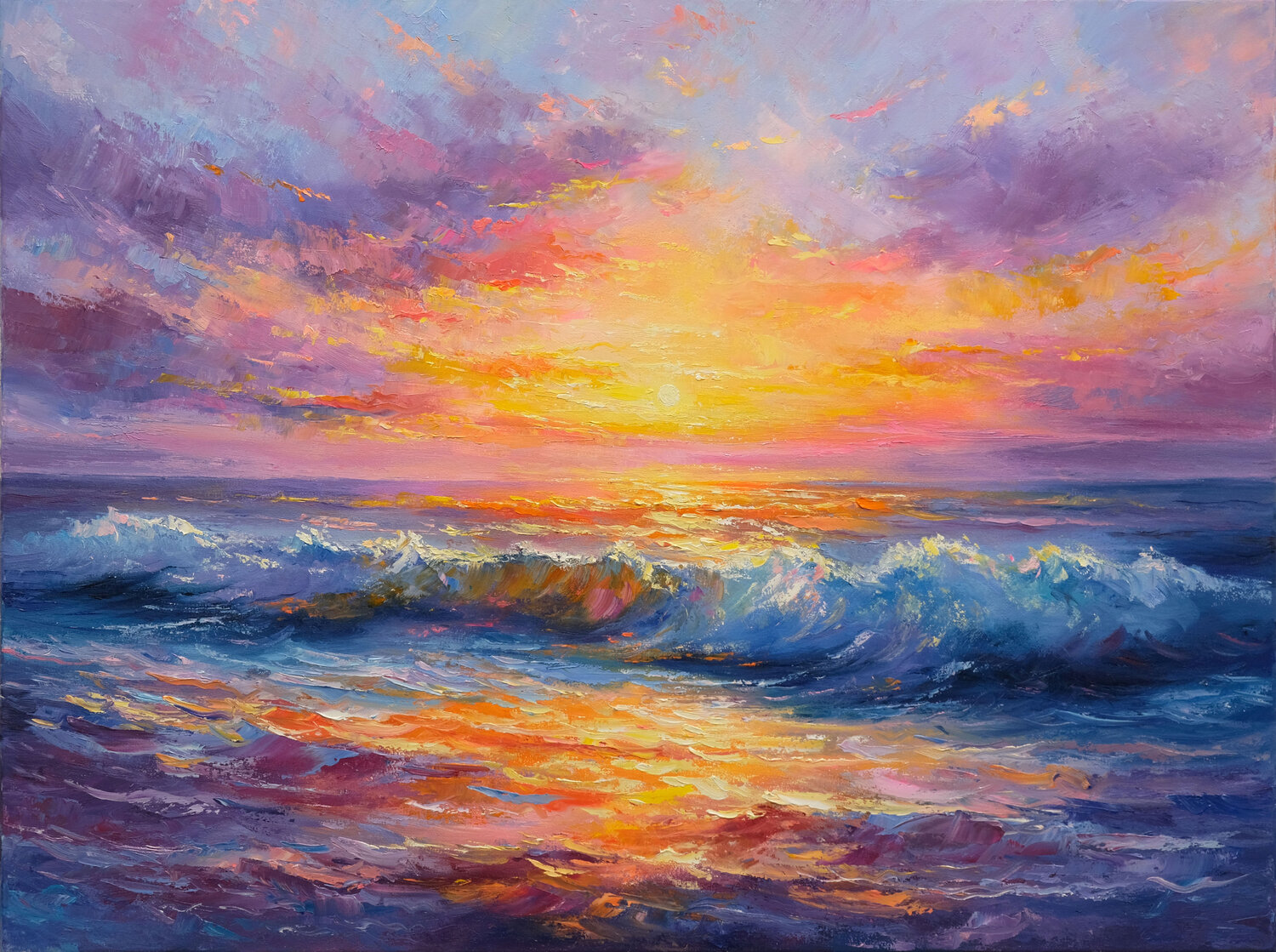 Dreamy Sunset Colors Behshad Arjomandi Original painting for sale