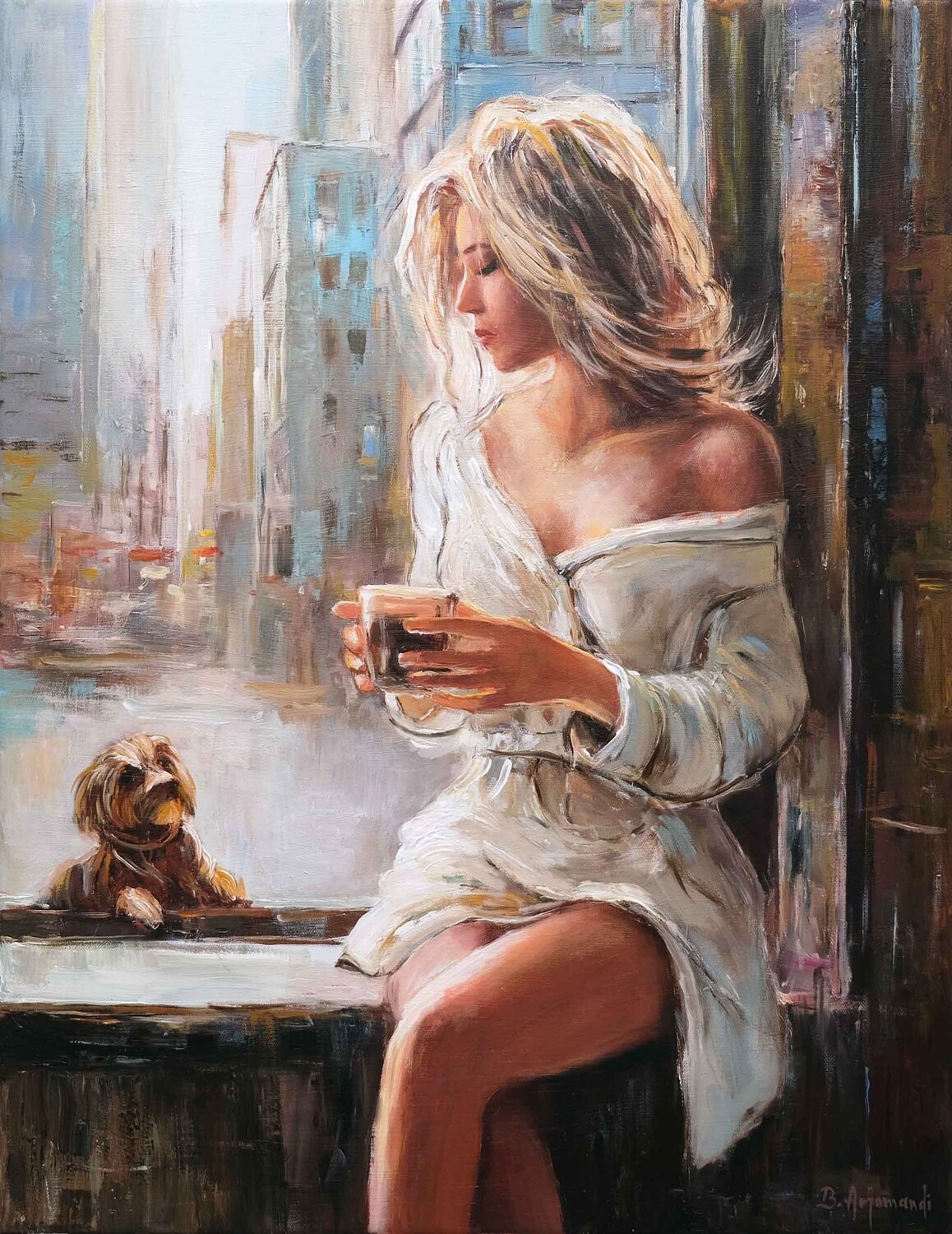 Morning Silence in the City Behshad Arjomandi Original painting for sale