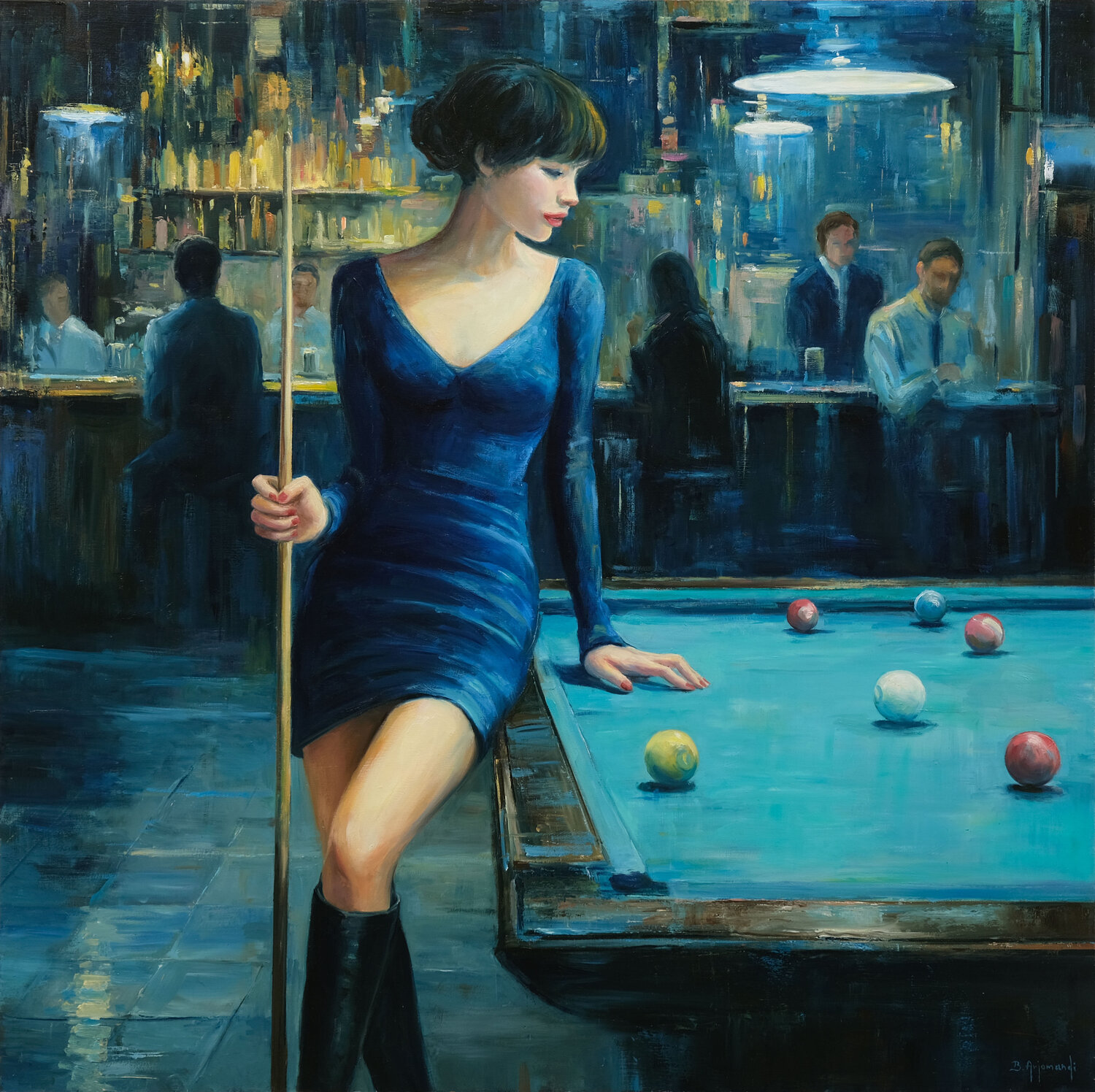 The Last Game Behshad Arjomandi Original painting for sale