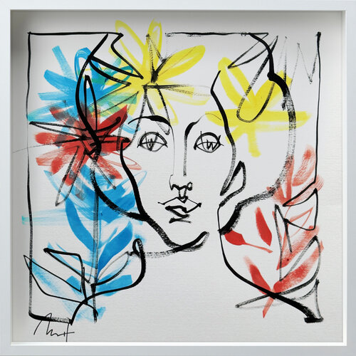 Untitled Portrait Drawing No. 1 (Framed) by Mario Henrique, Painting for Sale on Select