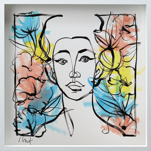 Untitled Portrait Drawing No. 3 (Framed) by Mario Henrique, Painting for Sale on Select