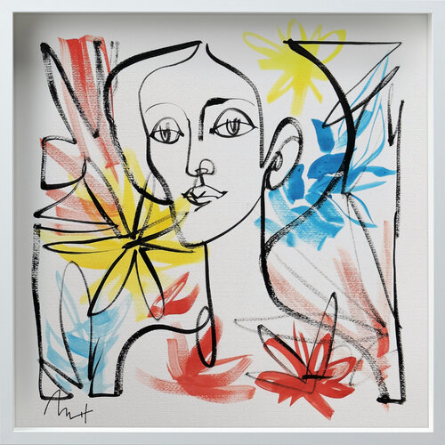 Untitled Portrait Drawing No. 4 (Framed) by Mario Henrique, Painting for Sale on Select