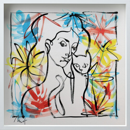 Untitled Portrait Drawing No. 10 (Framed) by Mario Henrique, Painting for Sale on Select
