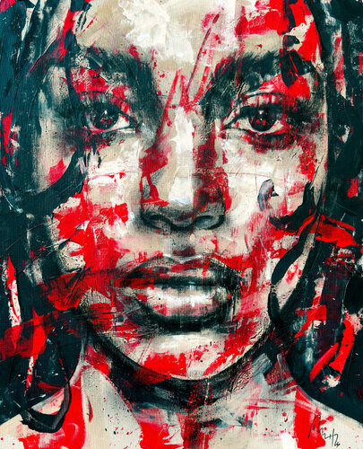 Portrait In Red by Mario Henrique, Painting for Sale on Select