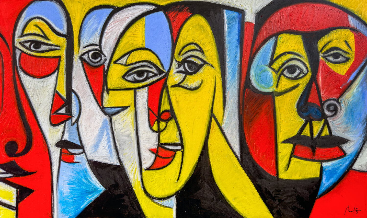 Conversations At Dinner Mario Henrique Original painting for sale