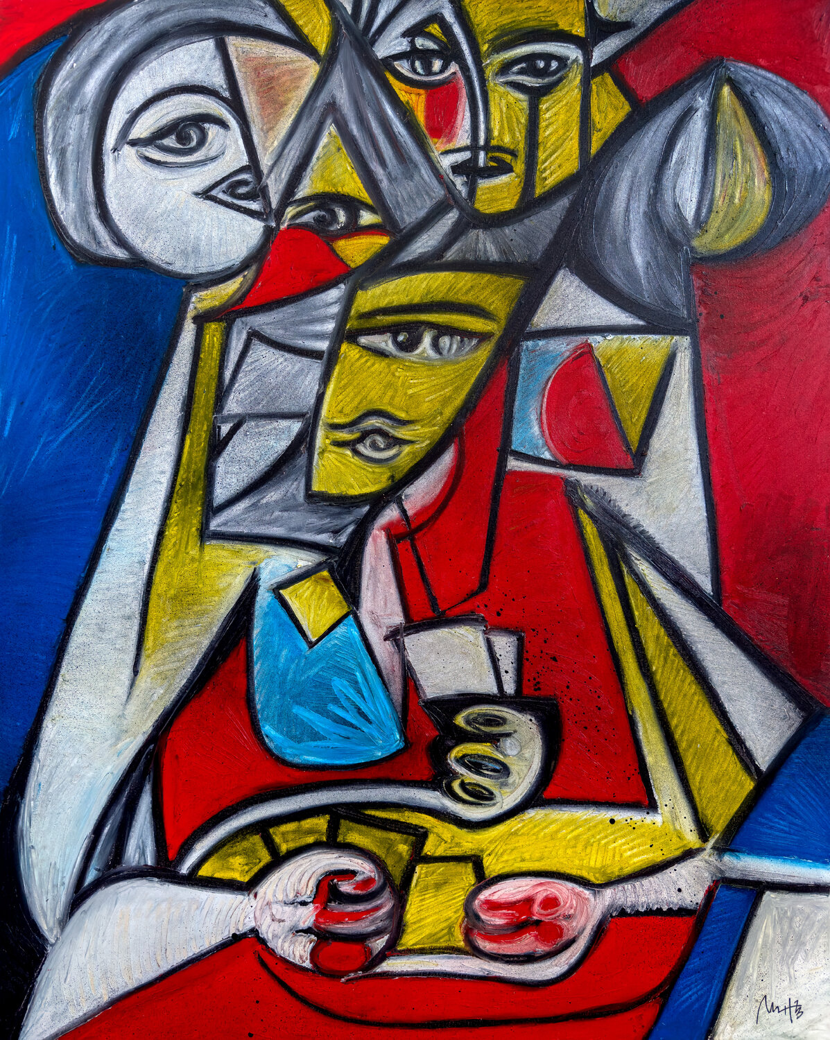 The Poker Player Mario Henrique Original painting for sale