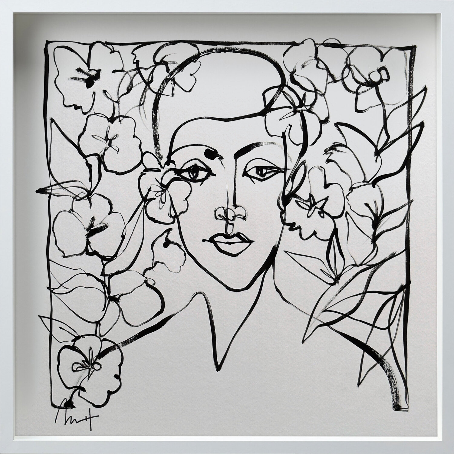 Untitled Portrait Drawing No. 8 (Framed) Mario Henrique Original painting for sale