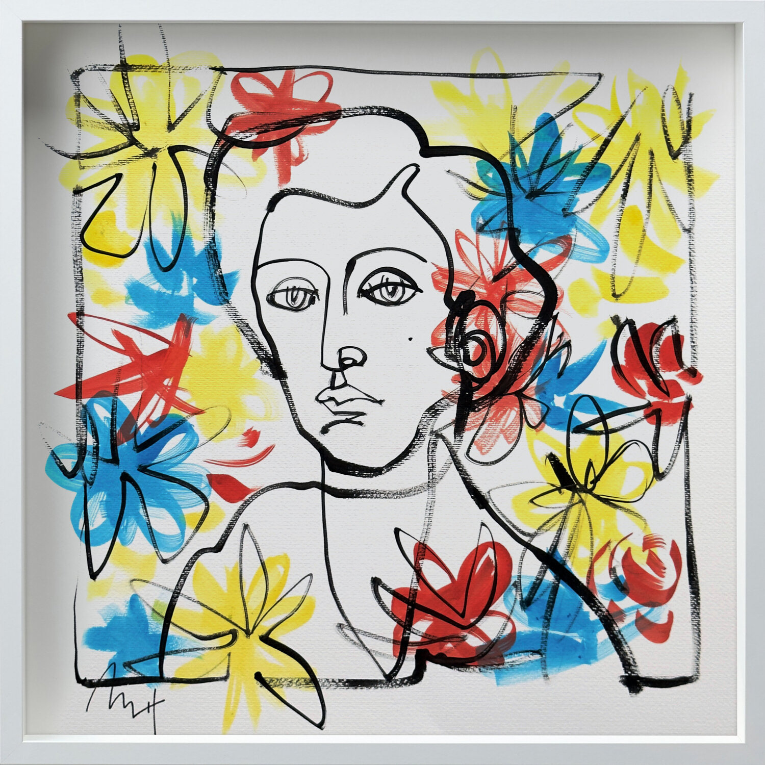 Untitled Portrait Drawing No. 12 (Framed) Mario Henrique Original painting for sale