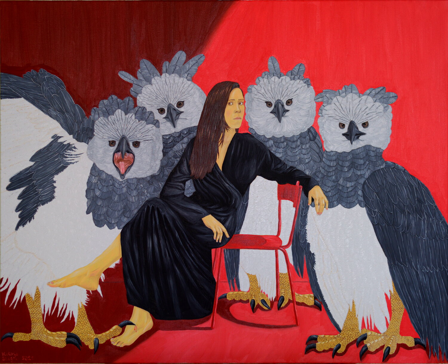 Harpies féroces Victoria Stagni Original painting for sale