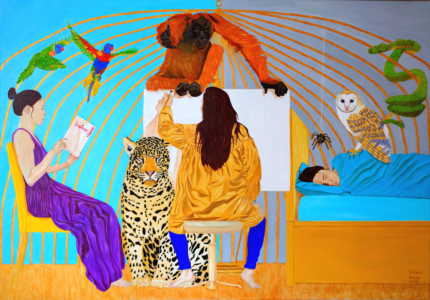 COVID quotidien Victoria Stagni Original painting for sale