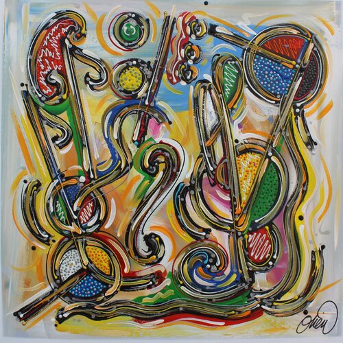 TOUT EN MUSIQUE by David Onen, Painting for Sale on Select