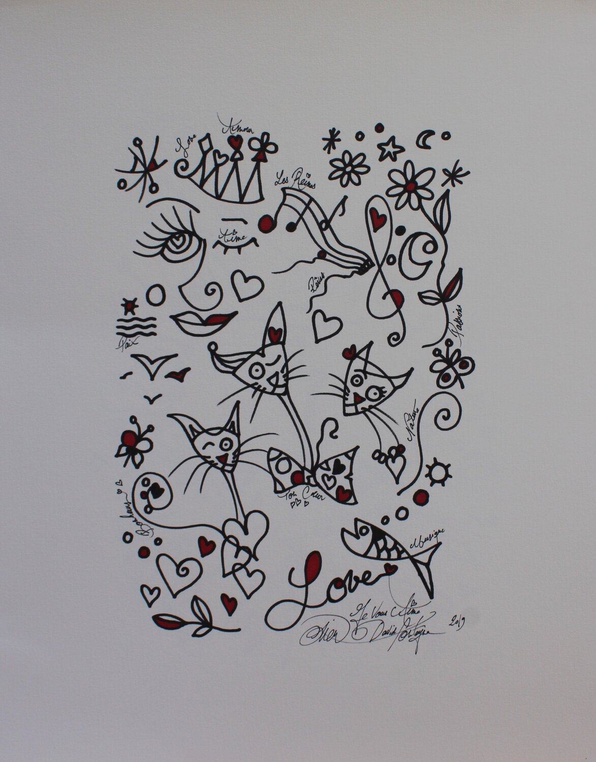 JE VOUS AIME David Onen Original painting for sale