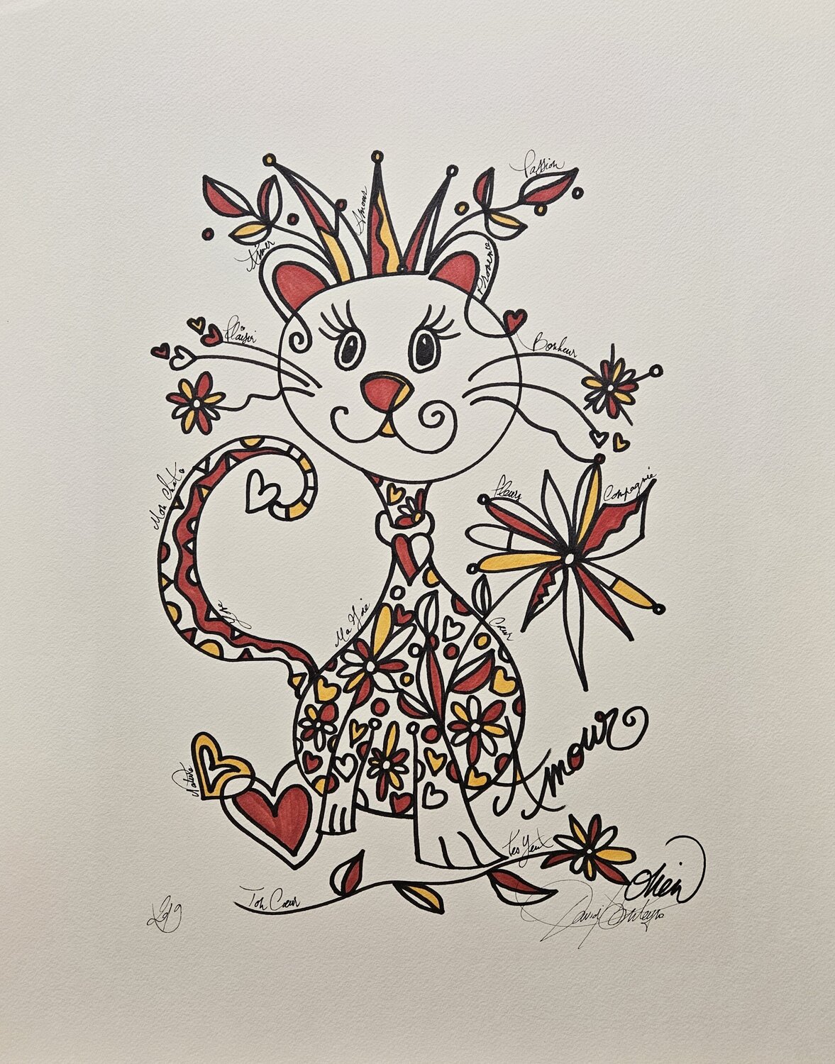 Mon Chat David Onen Original painting for sale