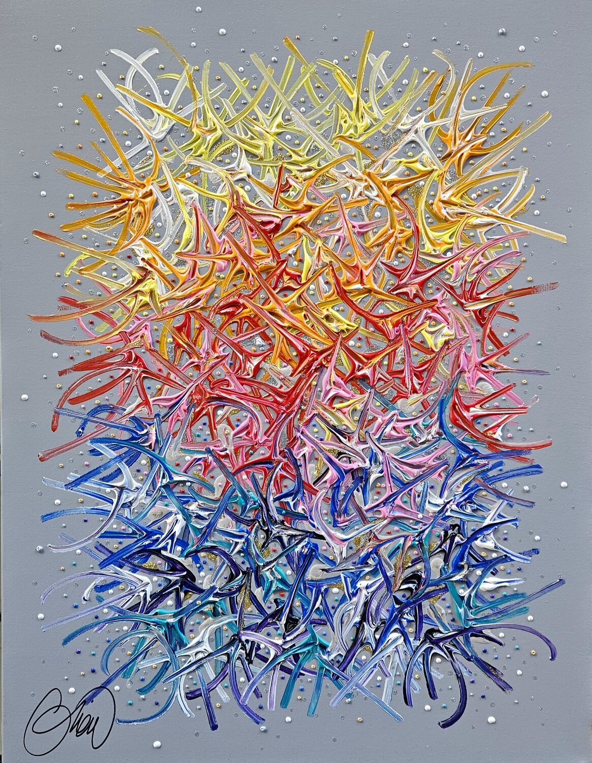 les Sentiers du Bonheur David Onen Original painting for sale