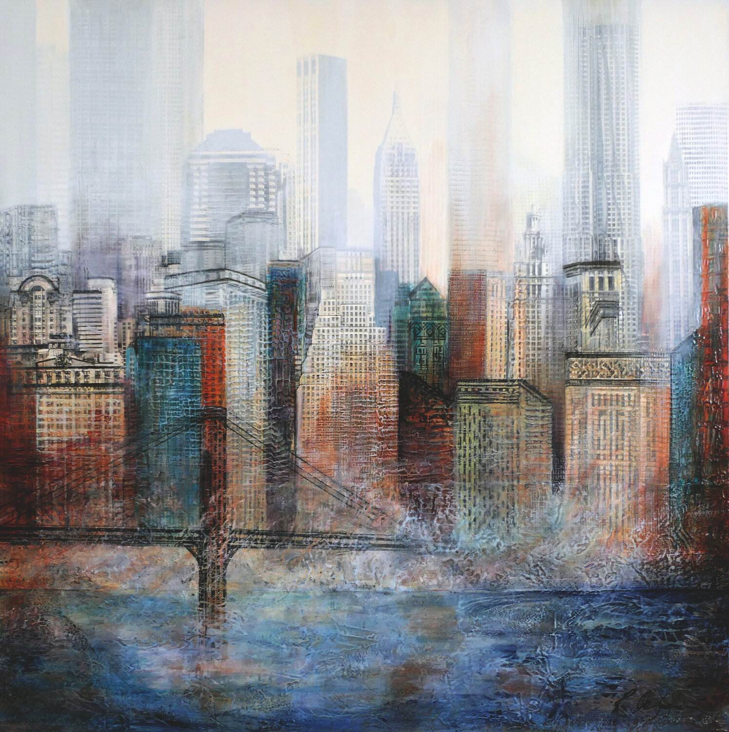 Along The East River Renée De Gagné Original painting for sale