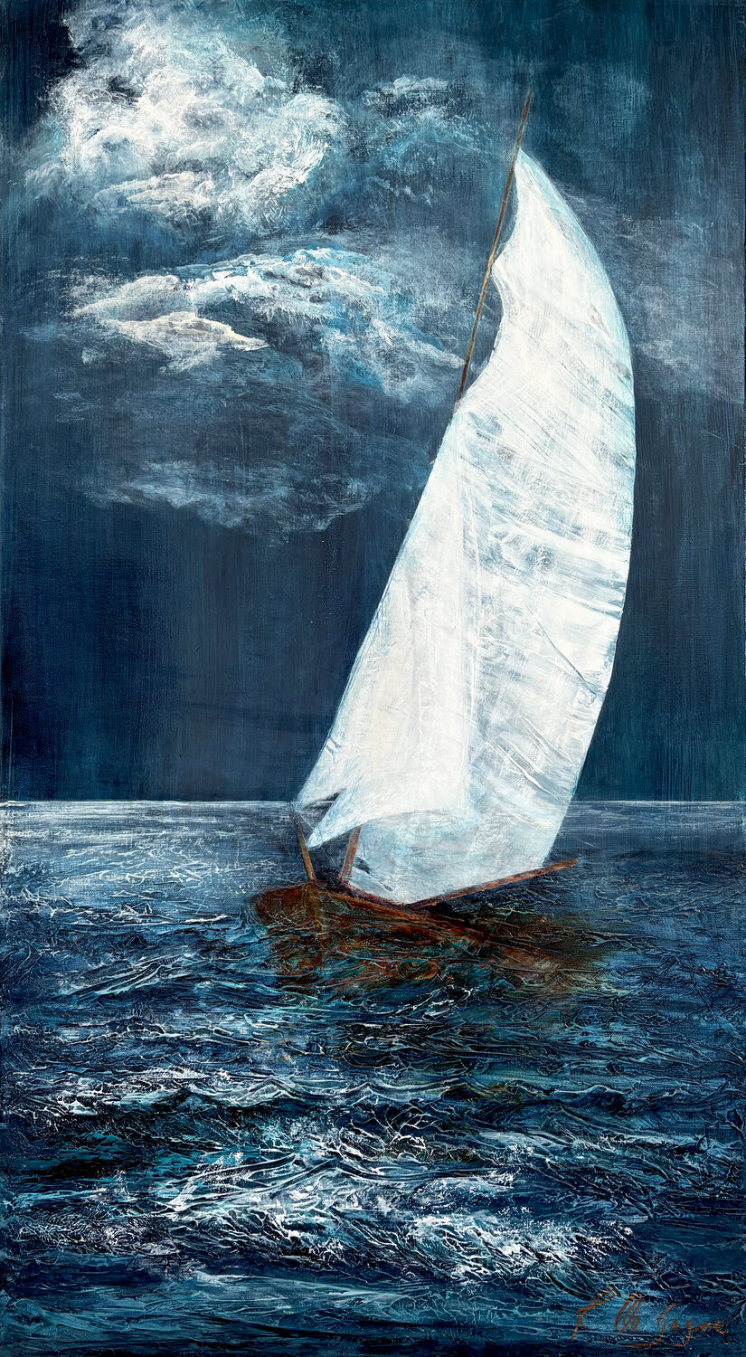 Sailing In The Moonlight Renée De Gagné Original painting for sale