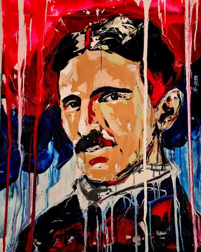Tesla by Antoni Dragan, Painting for Sale on Select
