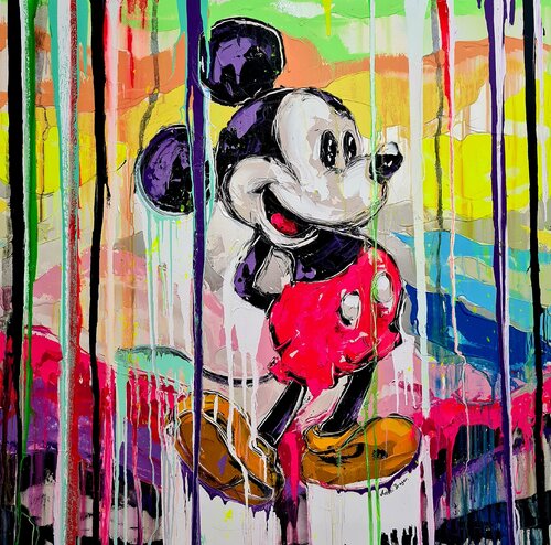 Mickey broke up with Minnie  💔 by Antoni Dragan, Painting for Sale on Select