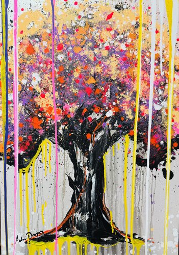 Tree of Life in Bloom – A Progressive Multilayered Masterpiece by Antoni Dragan, Painting for Sale on Select
