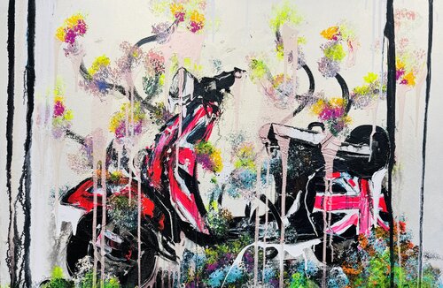 Vespa Dreams – Bloom in Motion by Antoni Dragan, Painting for Sale on Select