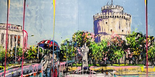 Thessaloniki “The Echo of Alexander” by Antoni Dragan, Painting for Sale on Select