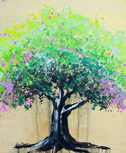 Tree of light gold by Antoni Dragan, Painting for Sale on Select