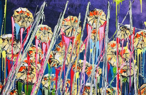 Umbrellas of Thessaloniki – Light of Macedonia by Antoni Dragan, Painting for Sale on Select