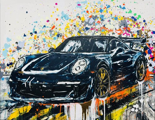 Porsche Night Drive in Paradise by Antoni Dragan, Painting for Sale on Select