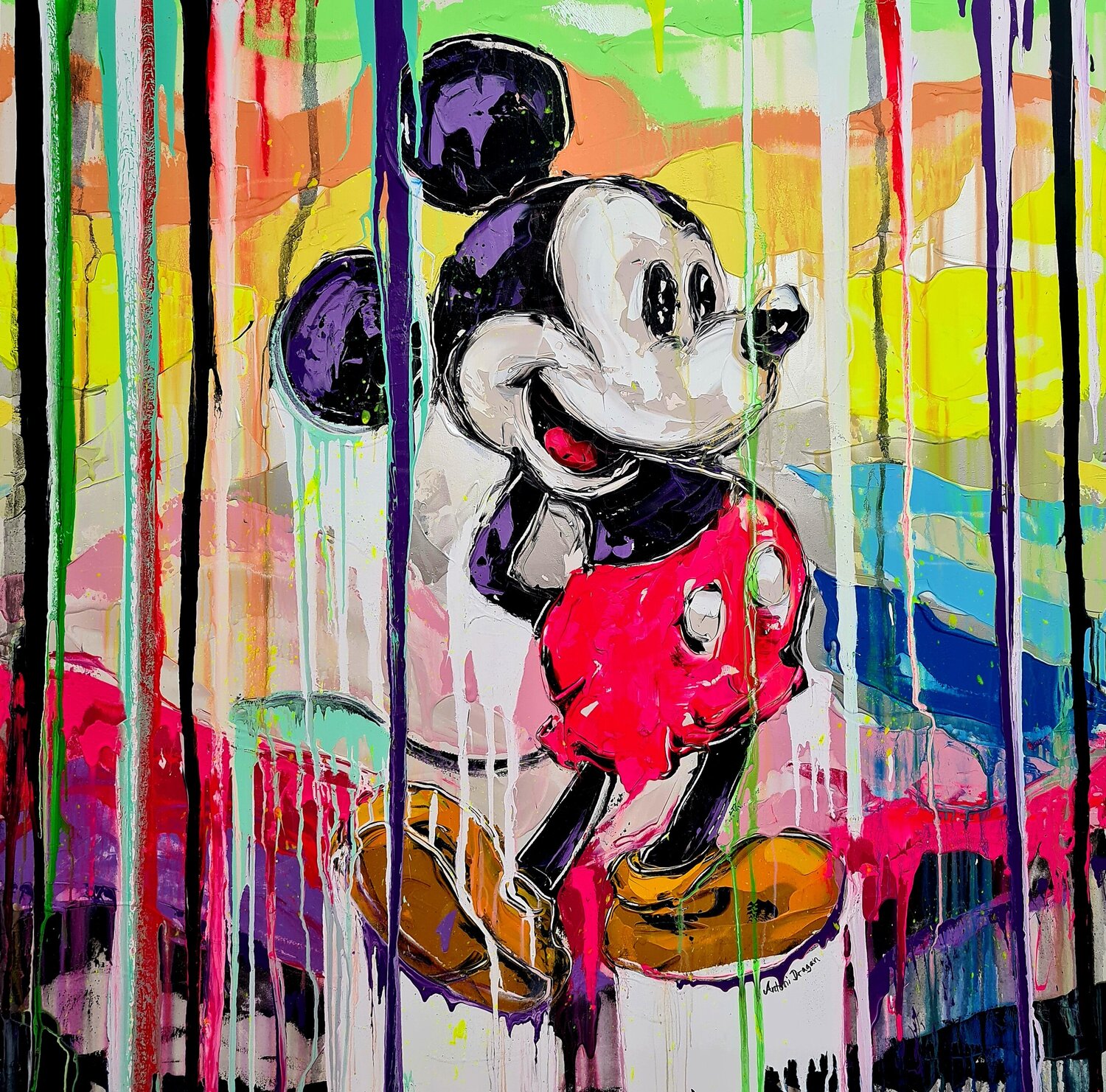 Mickey broke up with Minnie  💔 Antoni Dragan Original painting for sale