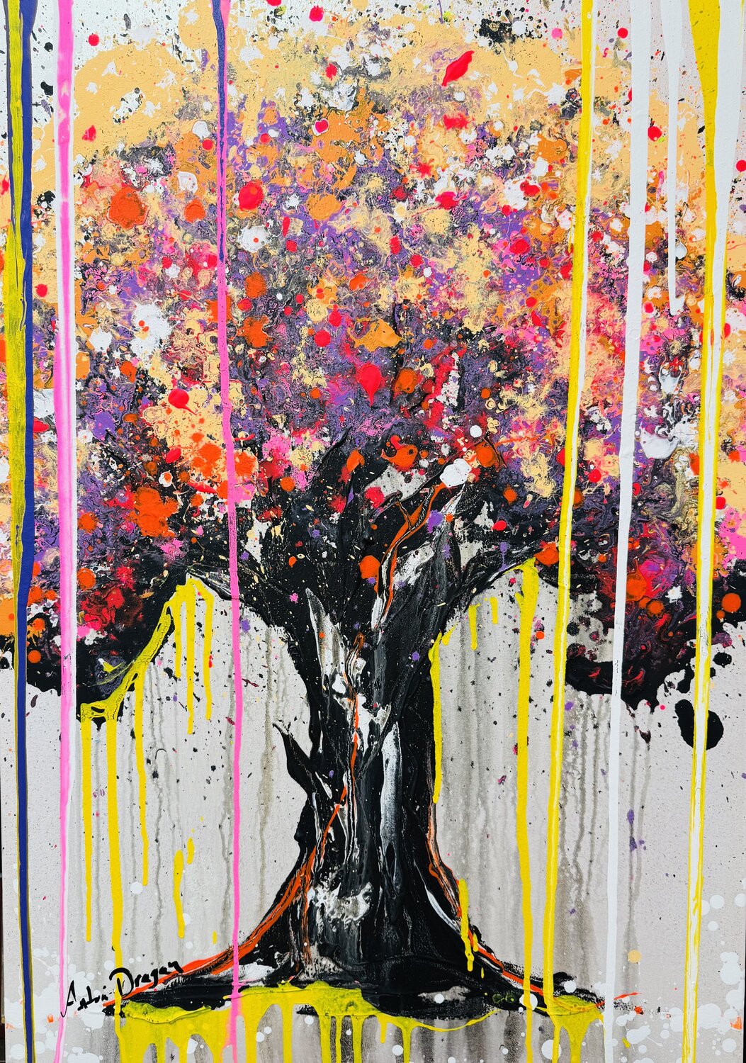 Tree of Life in Bloom – A Progressive Multilayered Masterpiece Antoni Dragan Original painting for sale