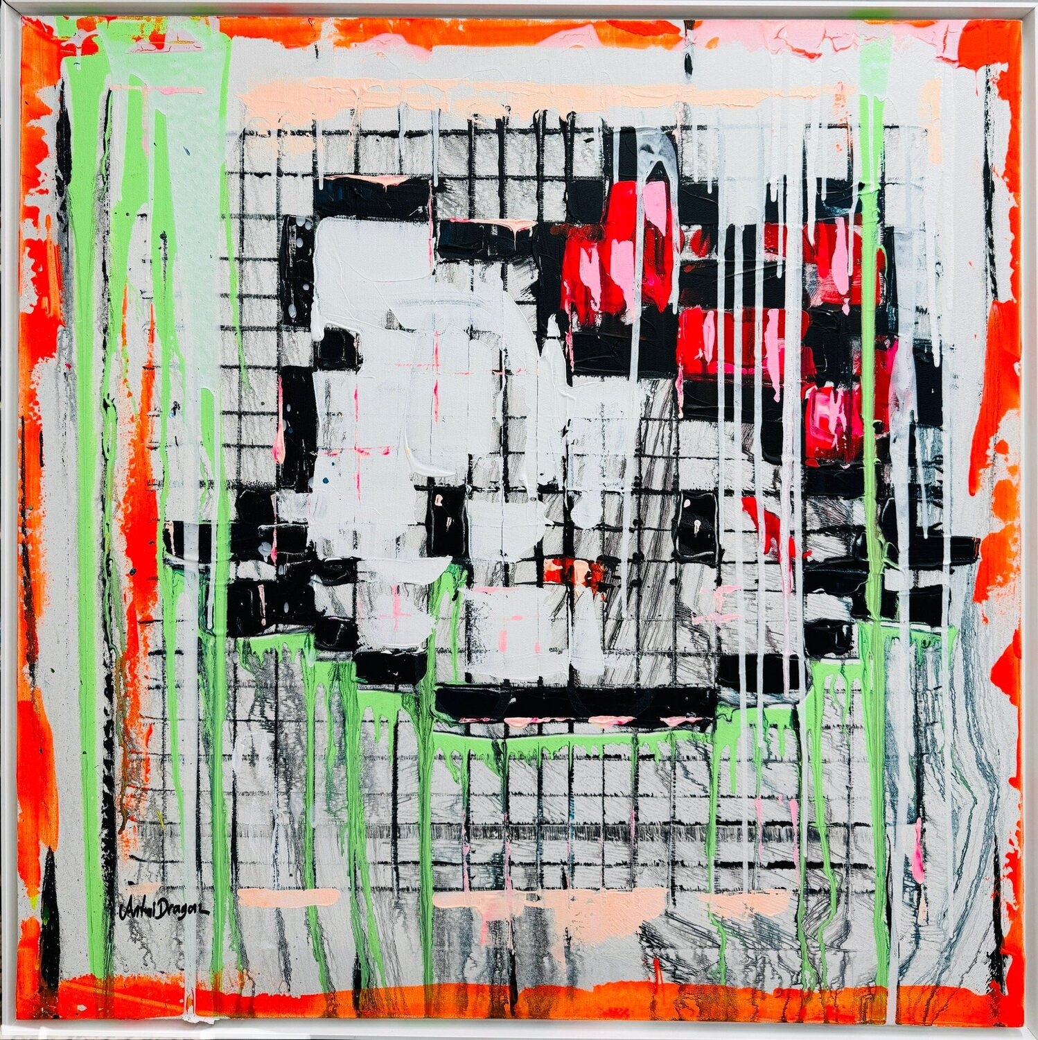 Pixel Kitty Antoni Dragan Original painting for sale