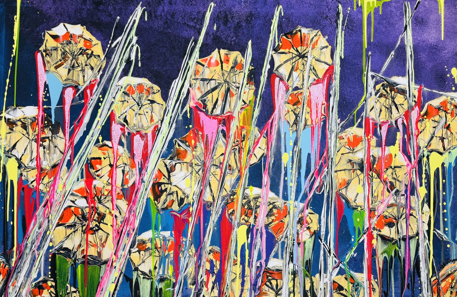 Umbrellas of Thessaloniki – Light of Macedonia Antoni Dragan Original painting for sale