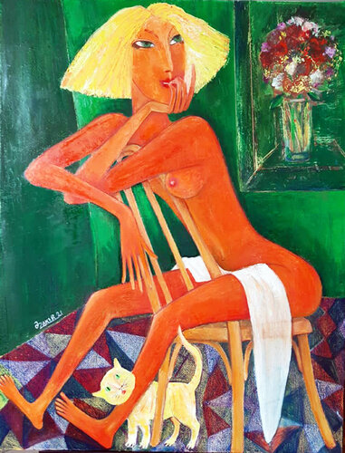 Blondes by Zakir Ahmedov, Painting for Sale on Select