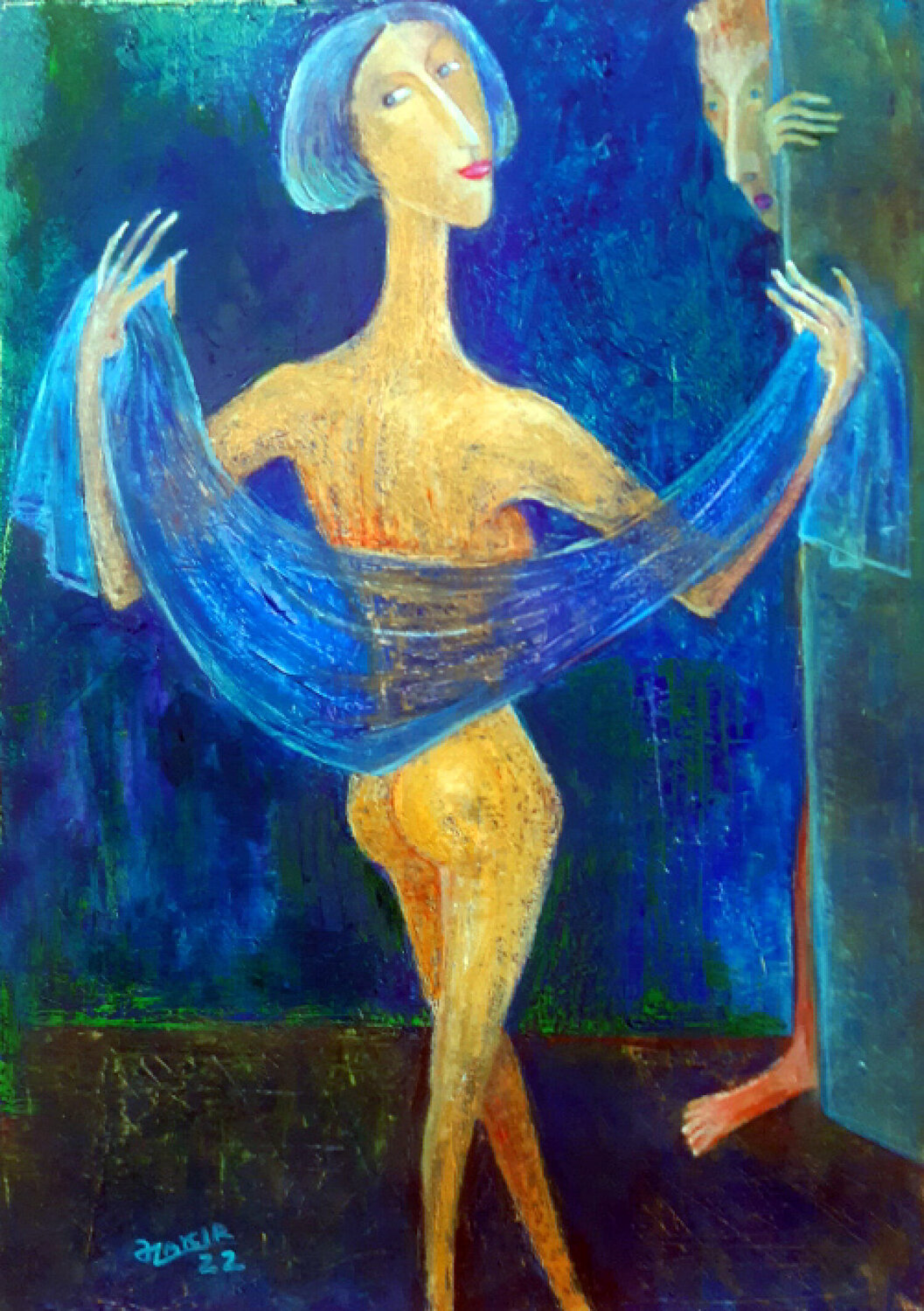 Tonight.2022 year Original Painting Oil on Canvas50Х70cm Zakir Ahmedov Original painting for sale