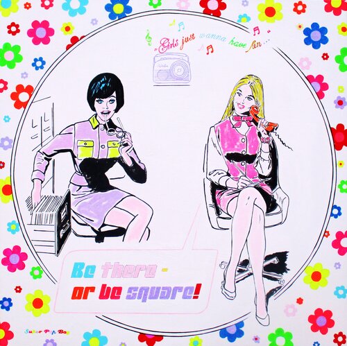 "Girls just wanna have fun" (Pop Art) by Super Pop Boy, Painting for Sale on Select