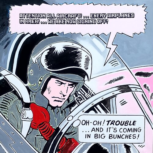 Man in Trouble (Pop art painting) by Super Pop Boy, Painting for Sale on Select