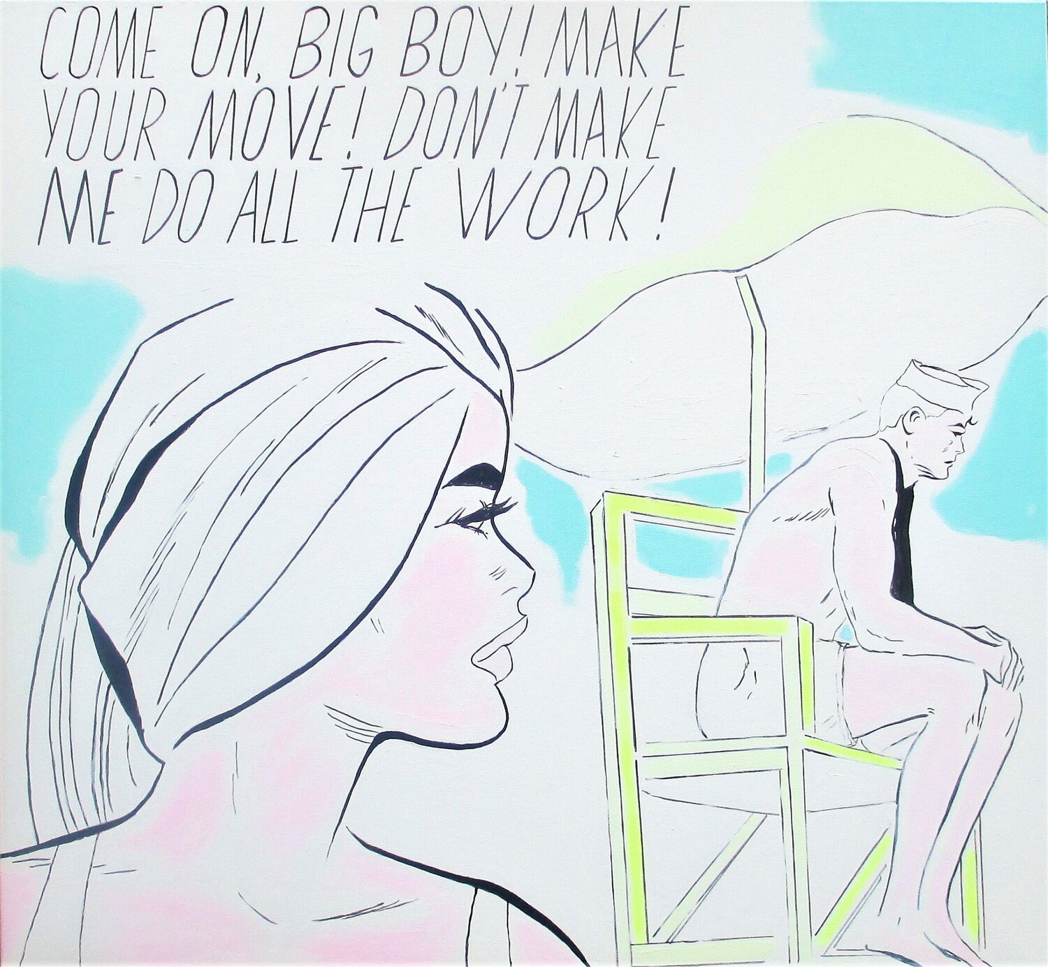 Come on, Big Boy! (Pop Art) Super Pop Boy Original painting for sale