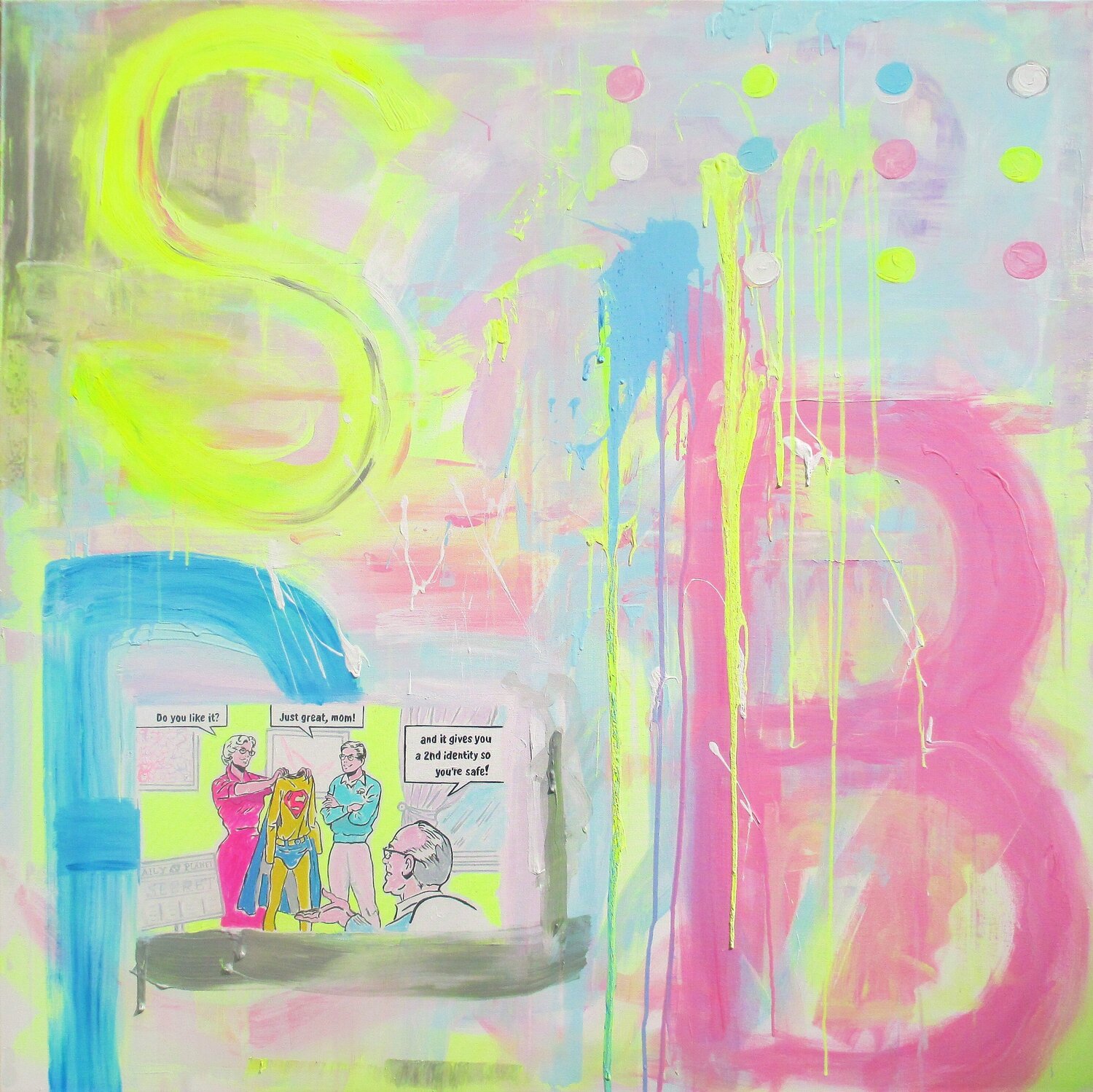 Second Identity (Pop Art painting) Super Pop Boy Original painting for sale