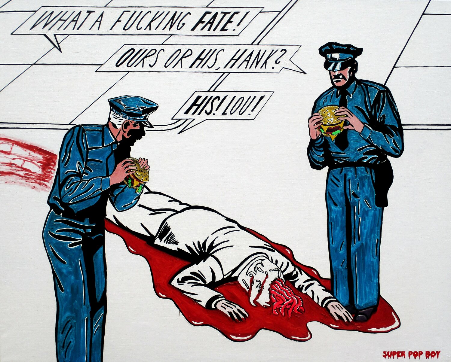 Hank and Lou (Popart) Super Pop Boy Original painting for sale