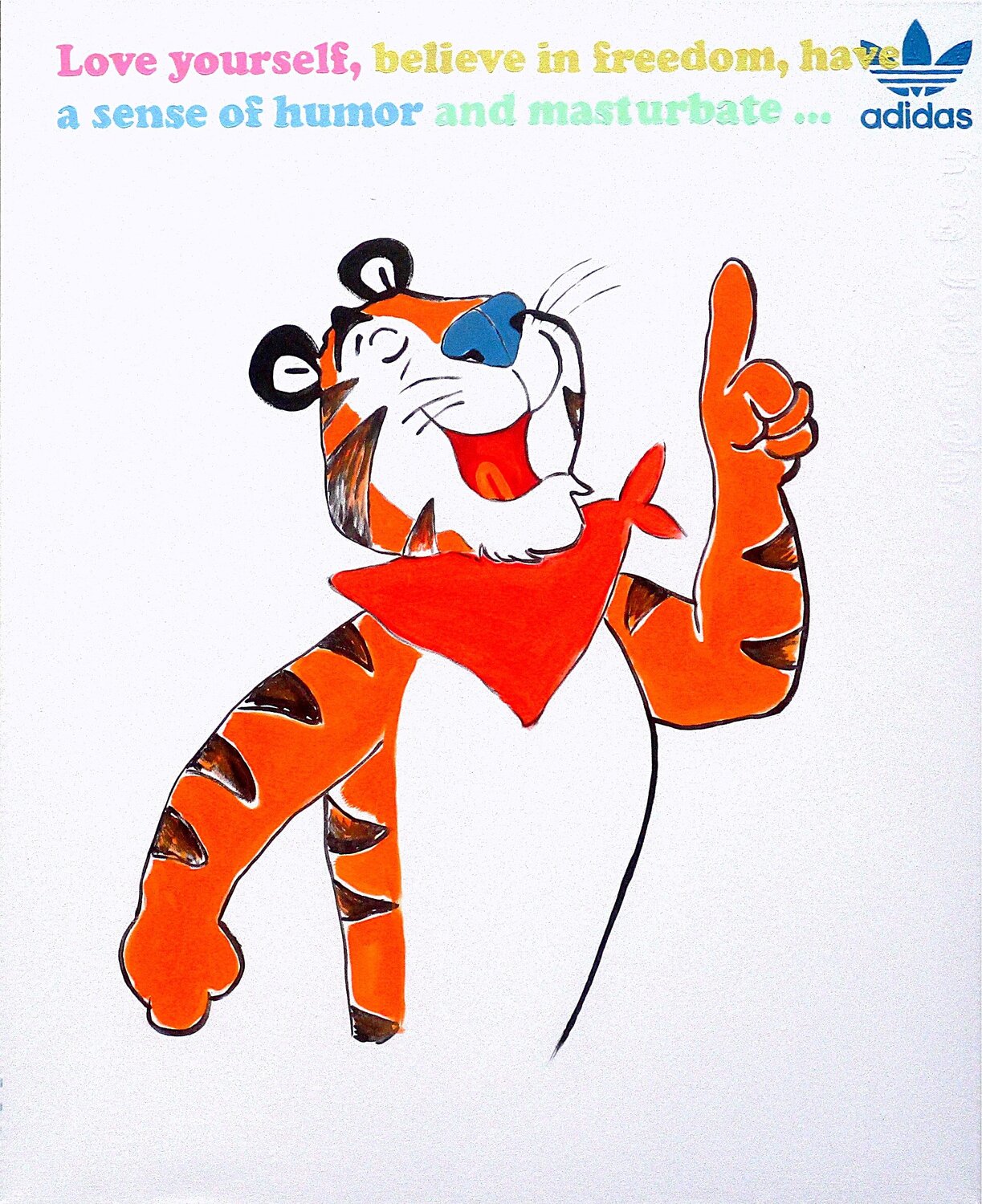 Tiger (small Pop art) Super Pop Boy Original painting for sale