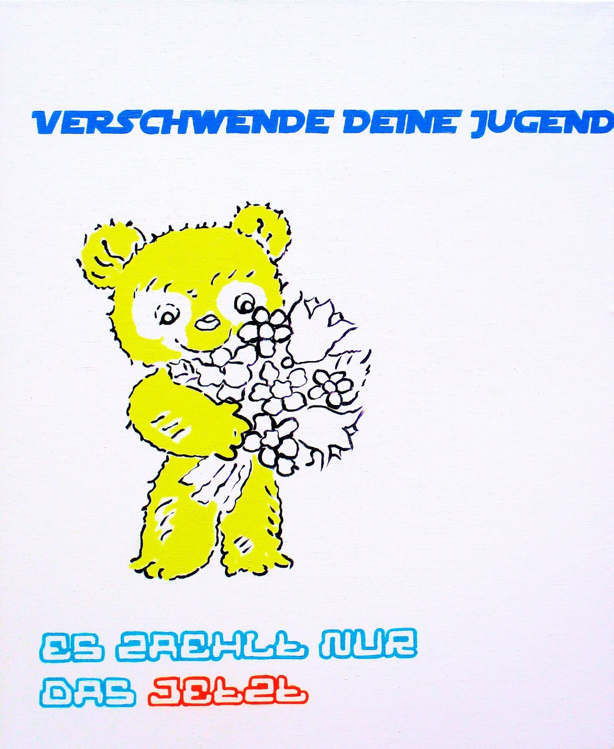 Verschwende Deine Jugend / waste your youth / gaspillez votre jeunesse (Pop Art) Super Pop Boy Original painting for sale