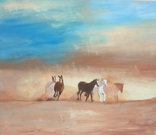 WILD HORSES by Marcos Zrihen, Painting for Sale on Select
