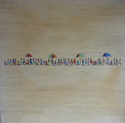 GAMINS EN LIGNE DROITE by Marcos Zrihen, Painting for Sale on Select