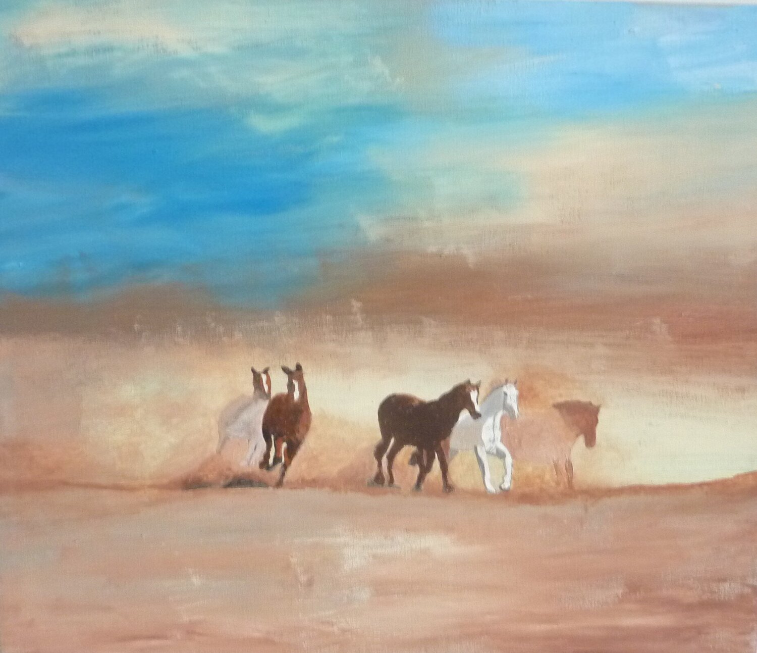 WILD HORSES Marcos Zrihen Original painting for sale